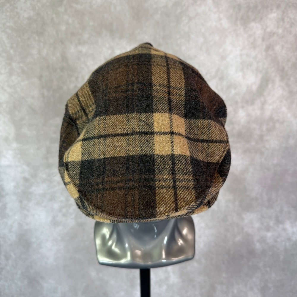 Unbranded Drivers Cap Men One Size Brown Black Plaid Snap Brim Peaky Blinders